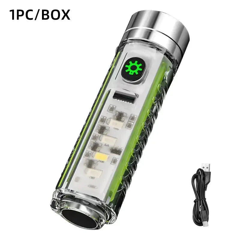 Rechargeable LED Keychain Flashlight with Tail Magnet