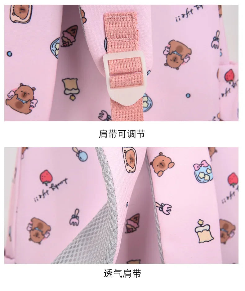 Capybara Cartoon Backpack Set for Kids
