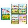 A set of colorful pages from a Magic Water Book featuring letters, numbers, and animals for children.