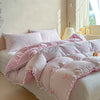 Cute Pink Bow Print Duvet Cover Set with Pillowcases