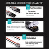 Three steps detailing the quality of a 2-pin locking wire connector for LED and low-voltage applications.
