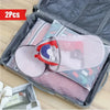 Two reusable mesh laundry bags for shoes and delicates are shown inside a gray storage box.