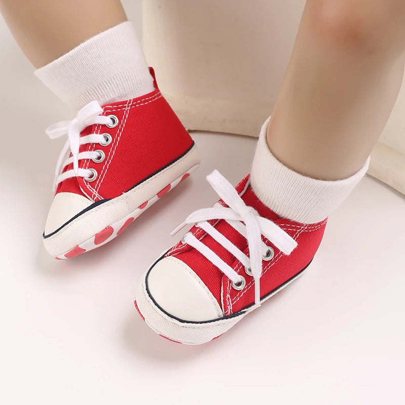 Classic Canvas First Walker Shoes for Babies with Star Print