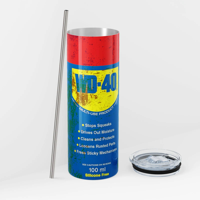 Spray Can Insulated Tumbler with Lid and Straw