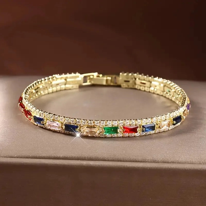 14K Gold Plated Tennis Bracelet with Cubic Zirconia