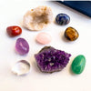 Natural Crystal Chakra Set with Amethyst, Agate, and Selenite