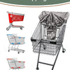 A black shopping cart with a gray waterproof cover draped over the seat.
