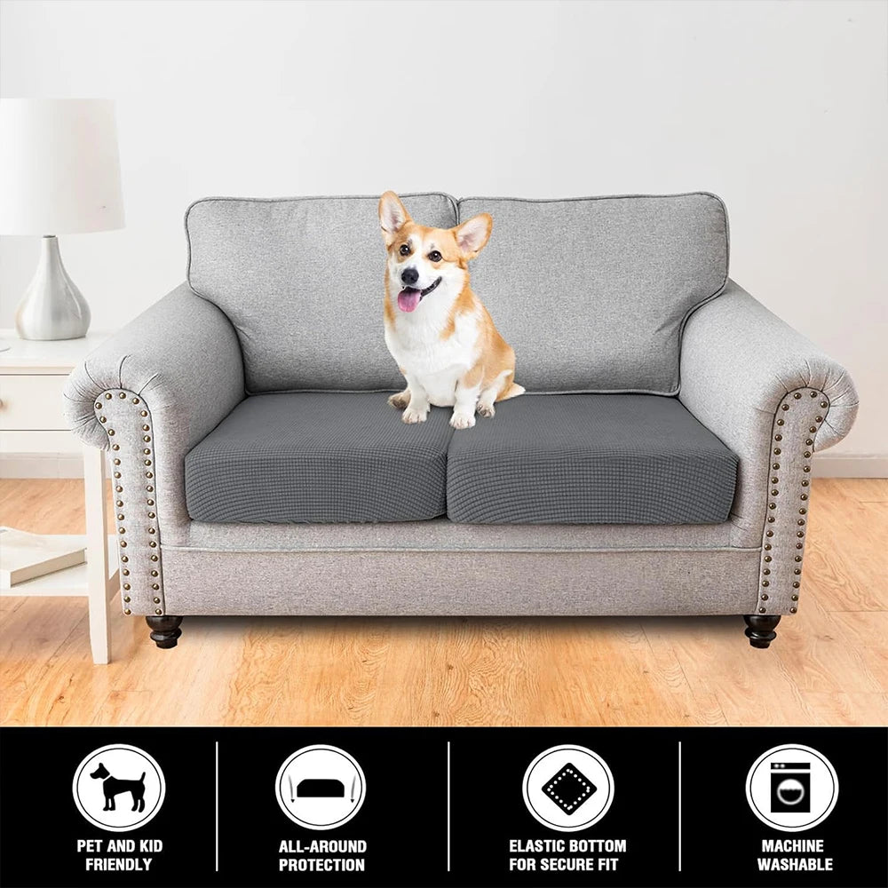 Stretchable Jacquard Sofa Cushion Covers with Anti-Slip Base