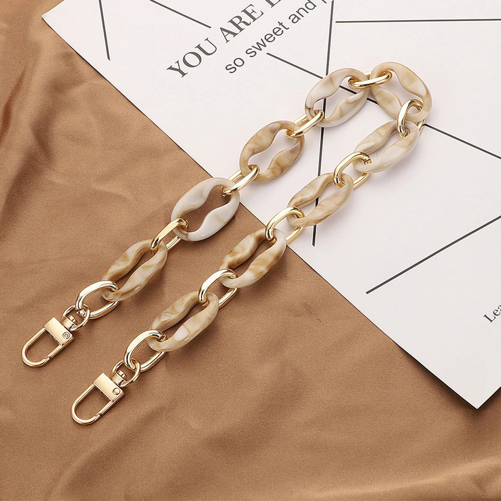 Acrylic Resin Bag Chain Strap in Fishbone Design