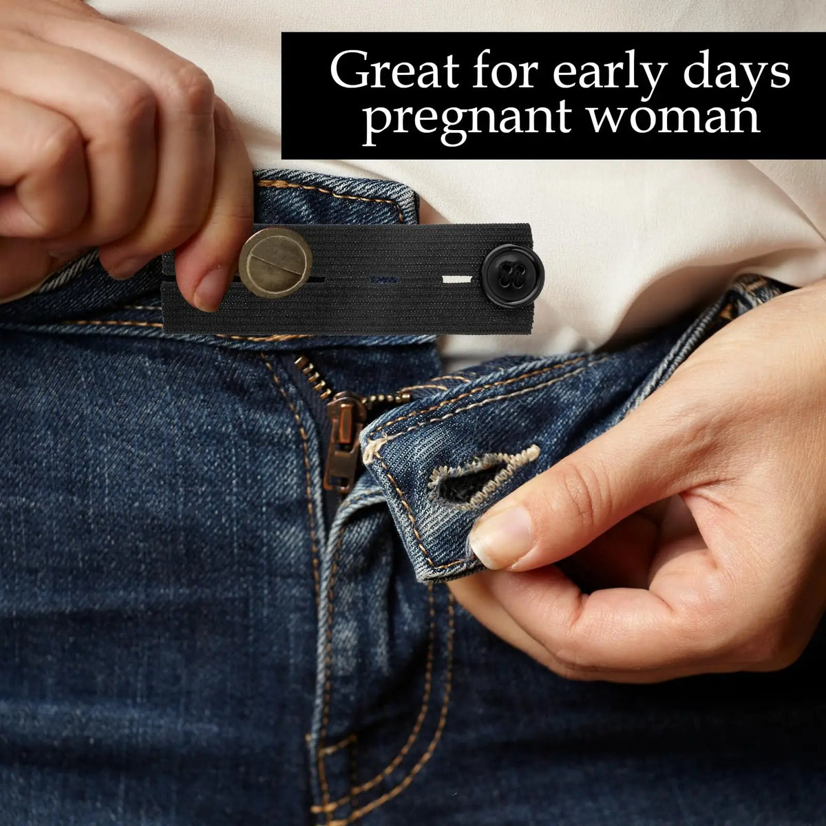 Elastic Waist Extender with Adjustable Button