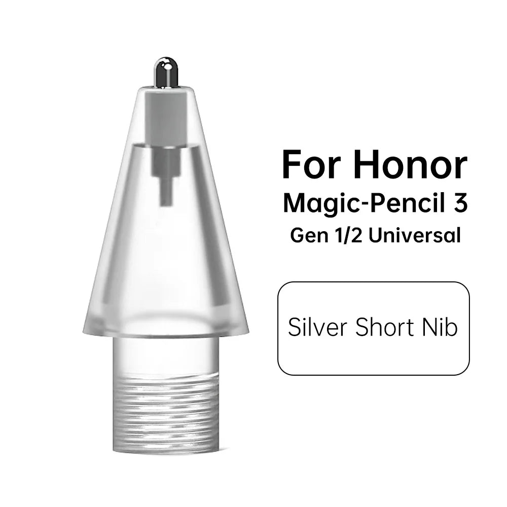 Silver short nib replacement pen tip for Honor Magic Pencil 3 Gen 1/2 Universal