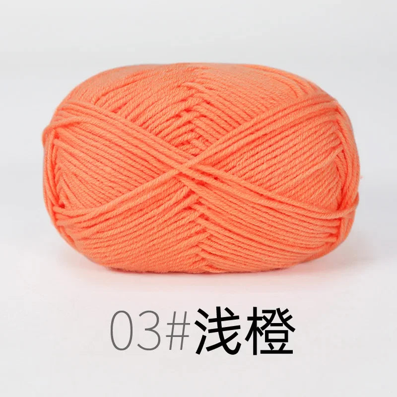 4-Ply Soft Cotton Blend Yarn for Knitting and Crochet