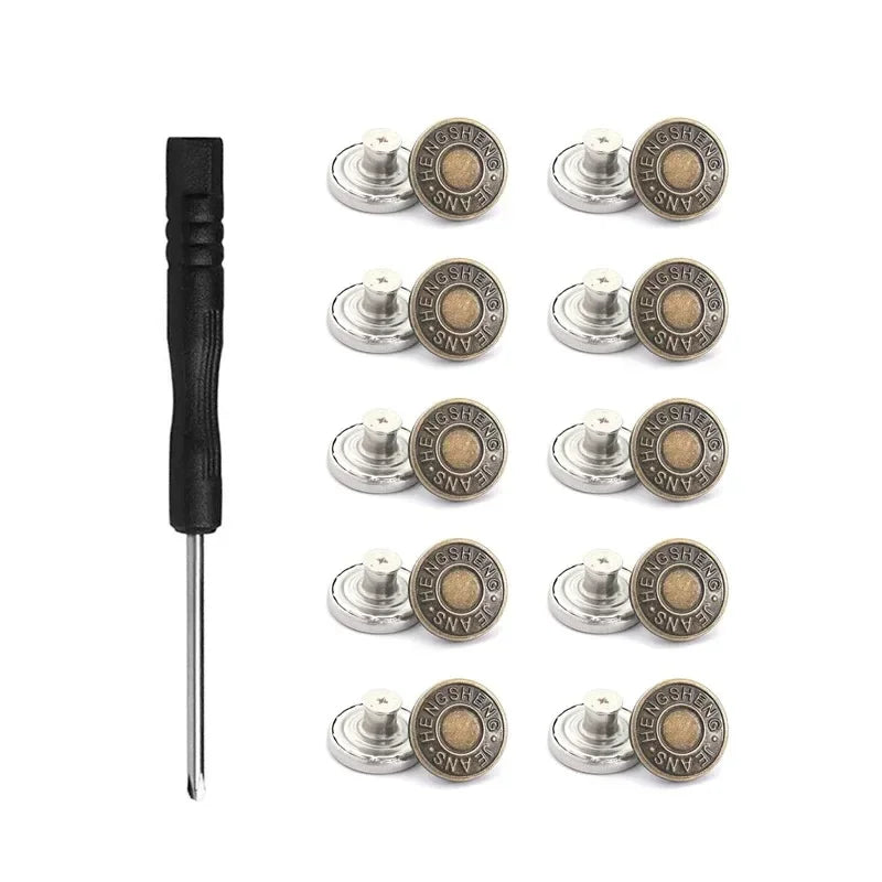 Jeans Button Repair Kit with Tool (17mm)