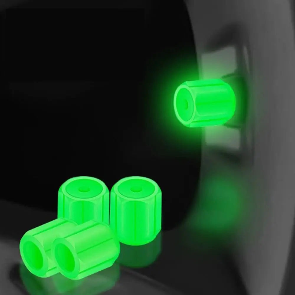 Glow-in-the-Dark Tire Valve Caps (8-Pack)