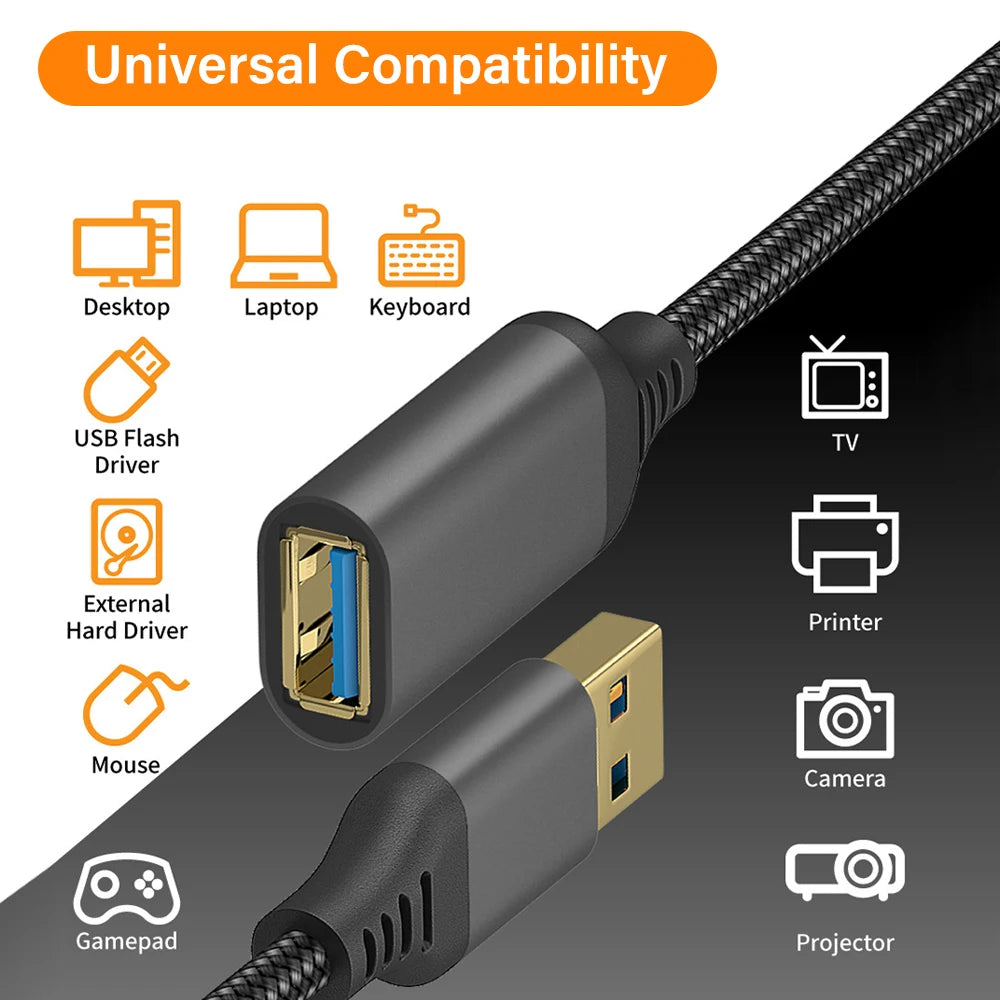 Nylon Braided USB 3.0 Extension Cable