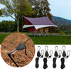 Set of 2m camping tent rope tensioners with ratchet pulley hooks for securing tents