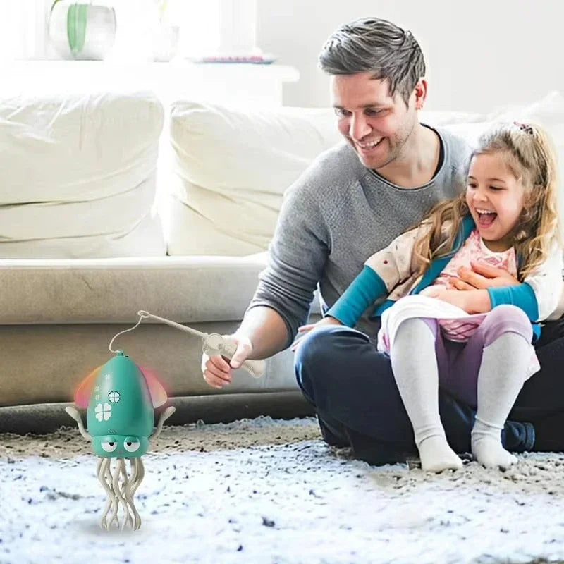 Interactive Dancing Octopus Toy with LED Lights and Obstacle Avoidance