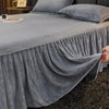 Cozy Milk Velvet Bed Skirt with Non-Slip Embroidered Trim