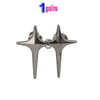 One pair of silver Y2K star waist tightener clips for jeans.