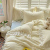 Pink Checkered Lace Duvet Cover Set (3 Pieces)