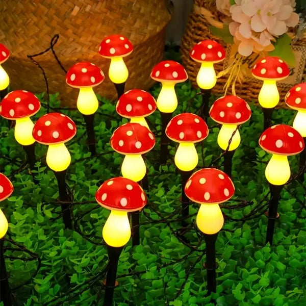 Luz Solar para Jardín con Forma de Hongo y 8 Modos de Iluminación