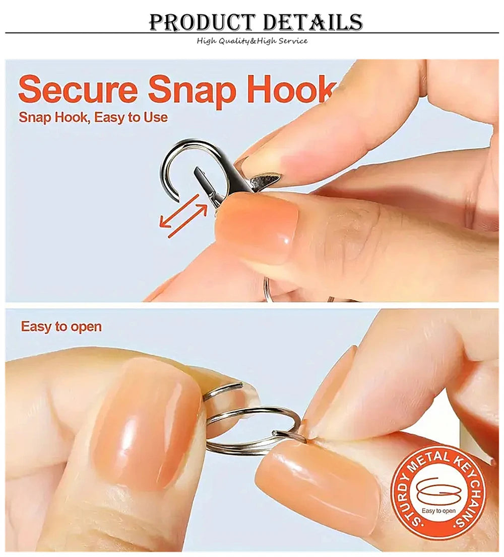 Silver Swivel Snap Hooks with Key Rings (20-Pack)