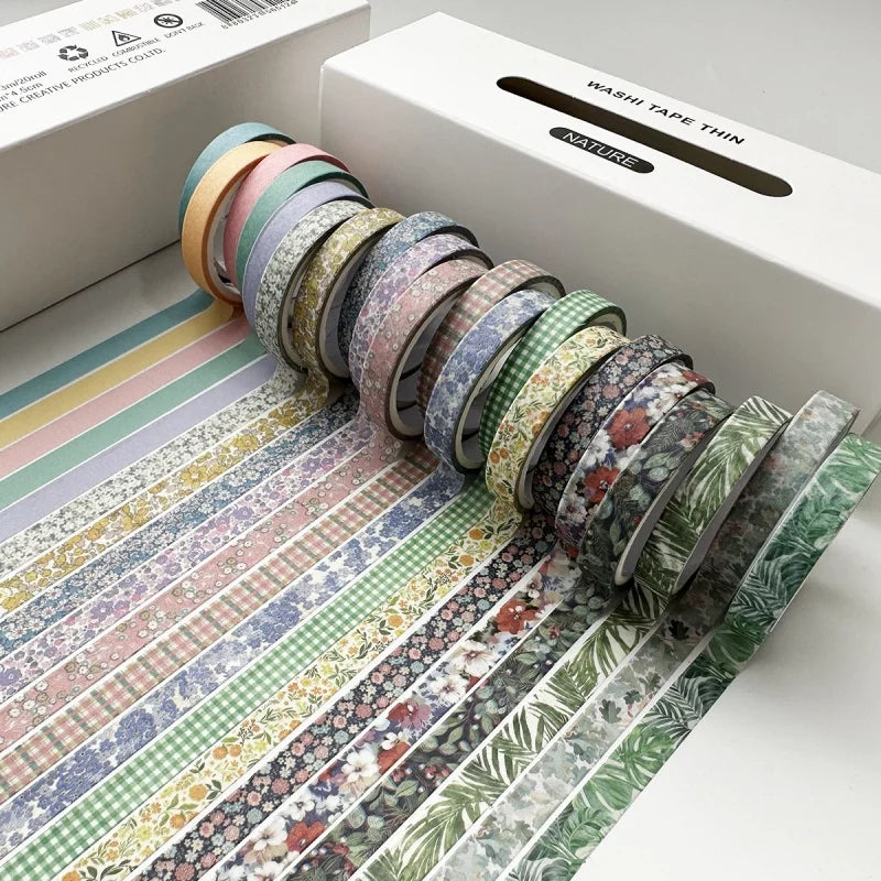 Retro Washi Tape Set – 20 Rolls for DIY Crafting & Journaling