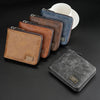 Personalized Engraved Leather Wallet for Men with Coin Pocket