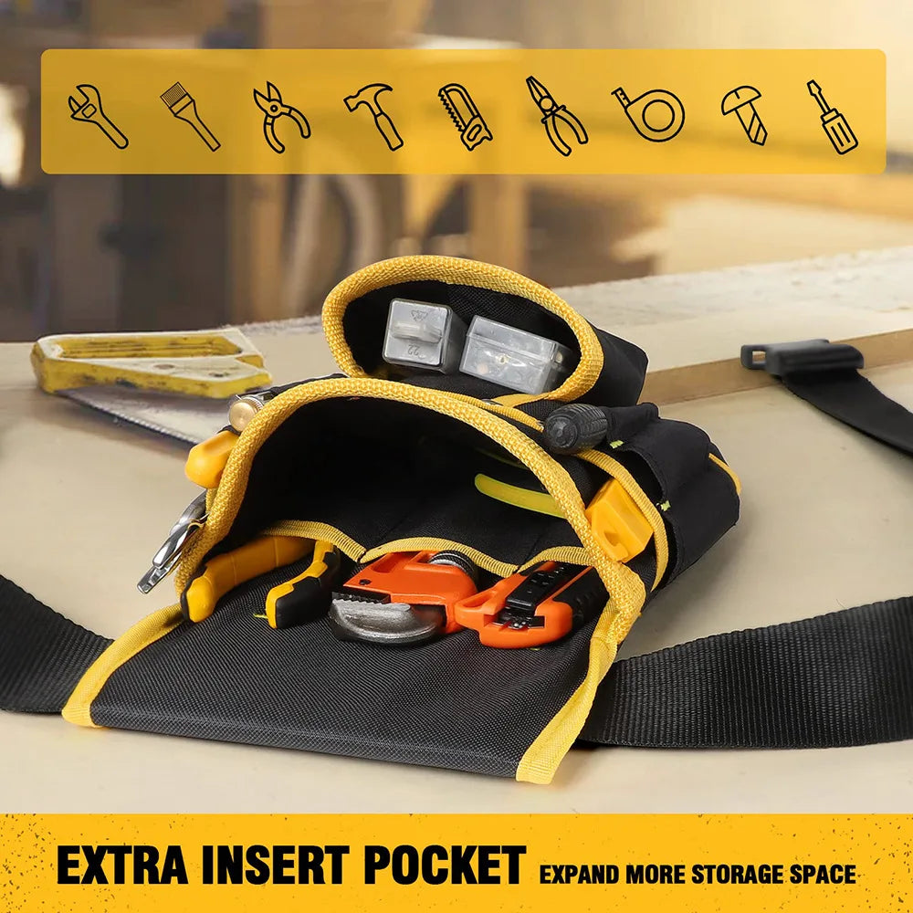 Adjustable Tool Belt with Detachable Pockets for Work and DIY