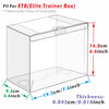 Clear PET protective case for an Elite Trainer Box showing dimensions and thickness.