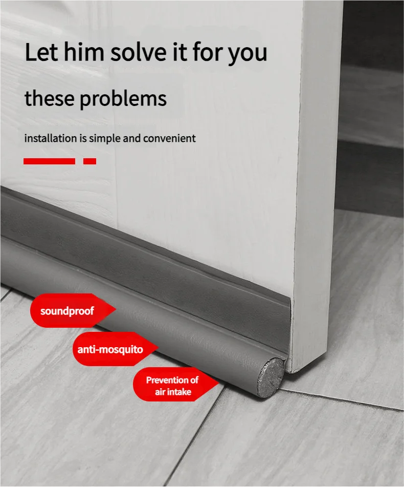 Under-Door Draft Stopper with Adjustable Seal Strip