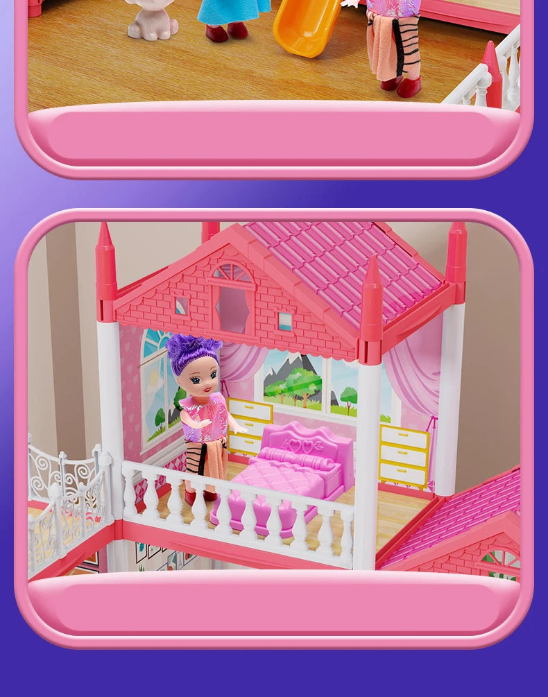 Enchanted Princess Castle DIY Dollhouse with LED Lights