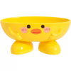 Yellow cat-shaped soap dish with a drainage tray