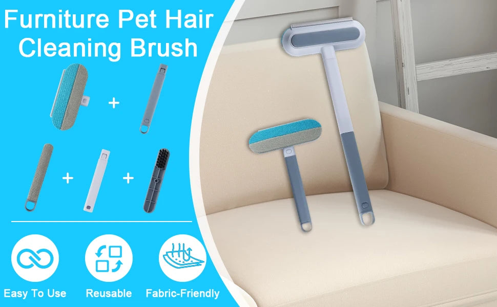 4-in-1 Reusable Pet Hair Remover with Long Handle