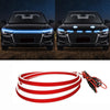 Red and white LED light strip for car hood installation