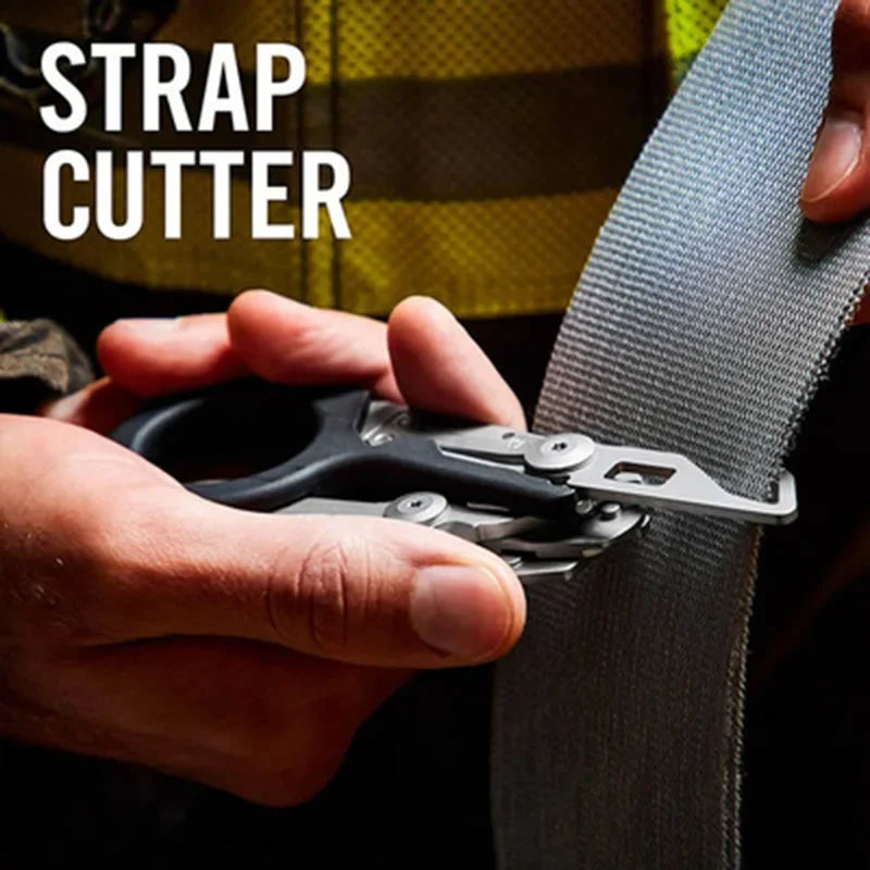 6-in-1 Foldable Emergency Rescue Scissors with Safety Hammer