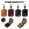 Four protective PU leather cases with anti-lost hooks for Apple AirPods Pro 3 2 1 earbuds