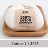 100% Organic Cotton Yarn for Knitting and Crocheting (2-Pack)