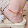 Handwoven Crystal Anklet with Natural Stone Charms