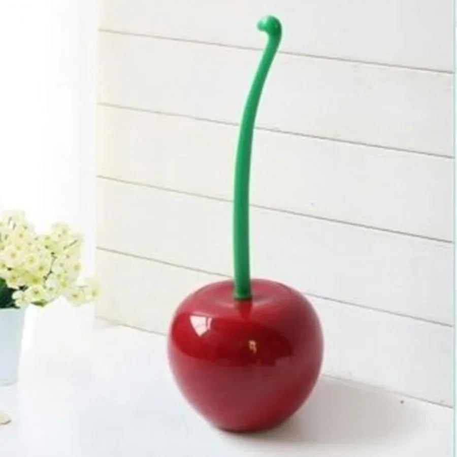 Cherry-Shaped Toilet Brush and Holder Set