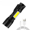Rechargeable LED Flashlight with LCD Display and Zoom
