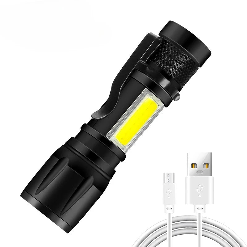 Rechargeable LED Flashlight with LCD Display and Zoom