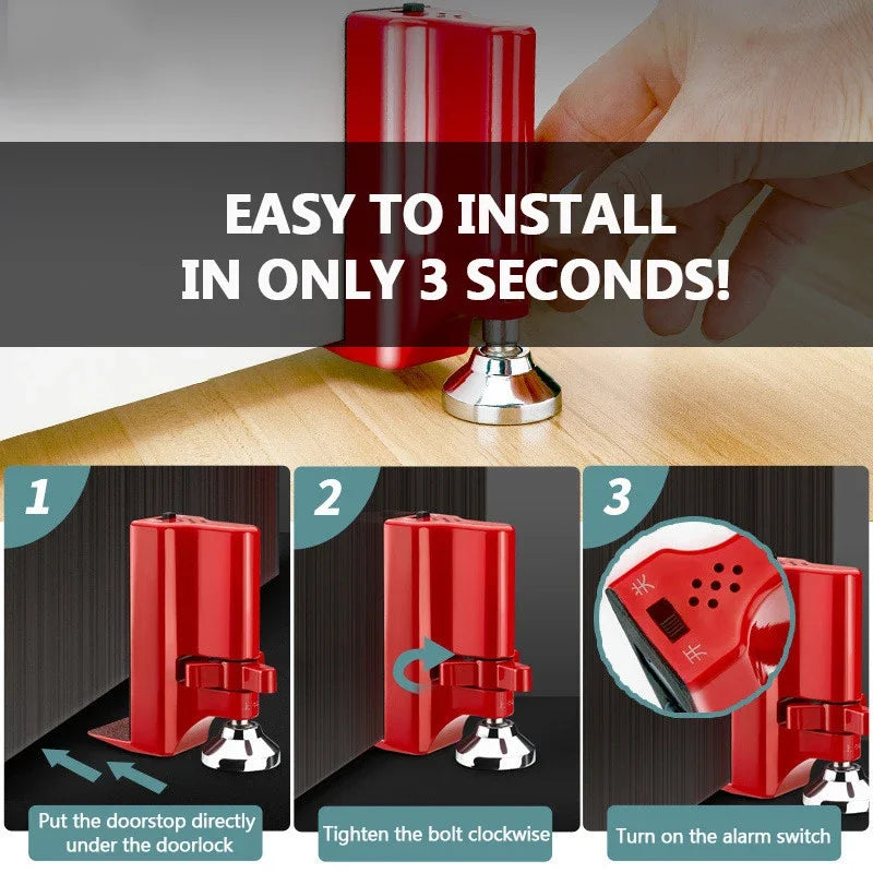 Portable Door Security Lock with Alarm