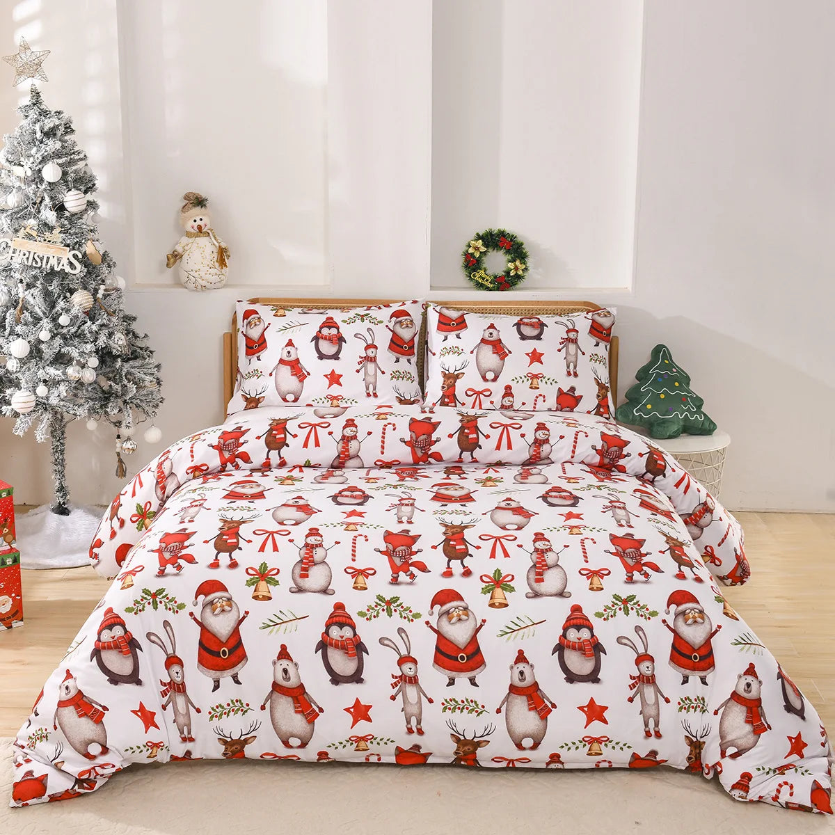 Festive Christmas Duvet Cover Set with Pillowcases