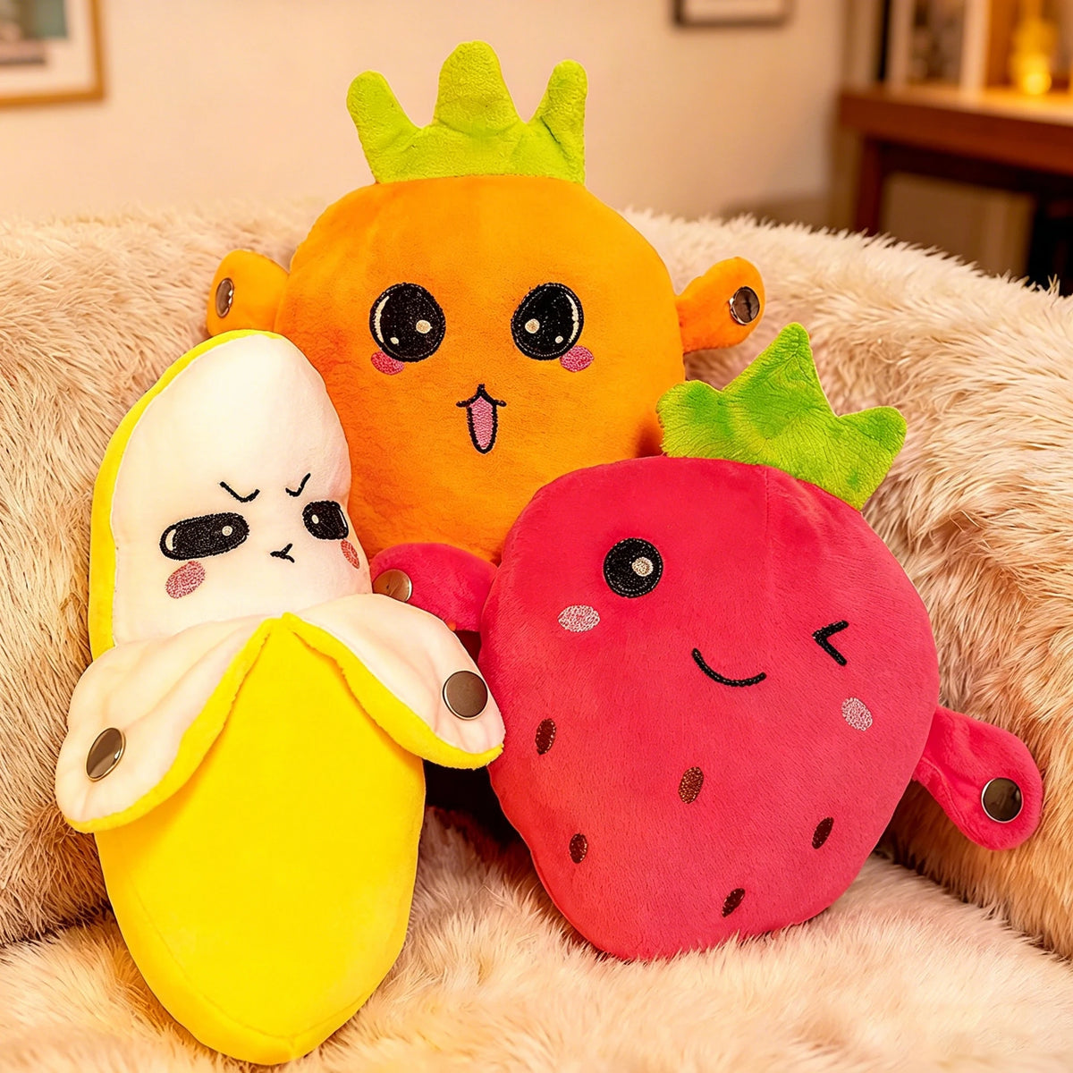 Interactive Musical Fruit Plush Toys with Touch-Activated Sounds