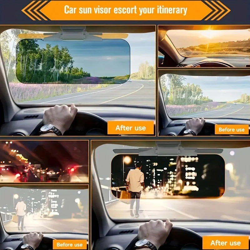 Adjustable Day & Night Anti-Glare Car Sun Visor with Extender