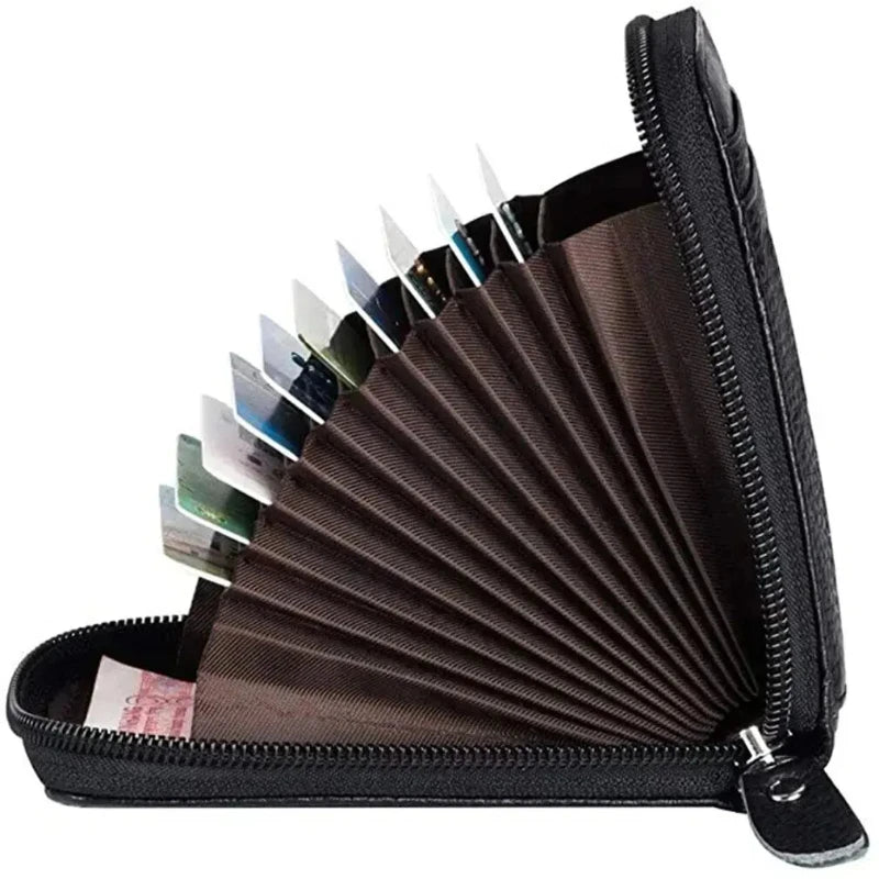 Compact Zipper Card Wallet with Multiple Slots