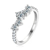 Classic Three-Stone Moissanite Engagement Ring in Sterling Silver