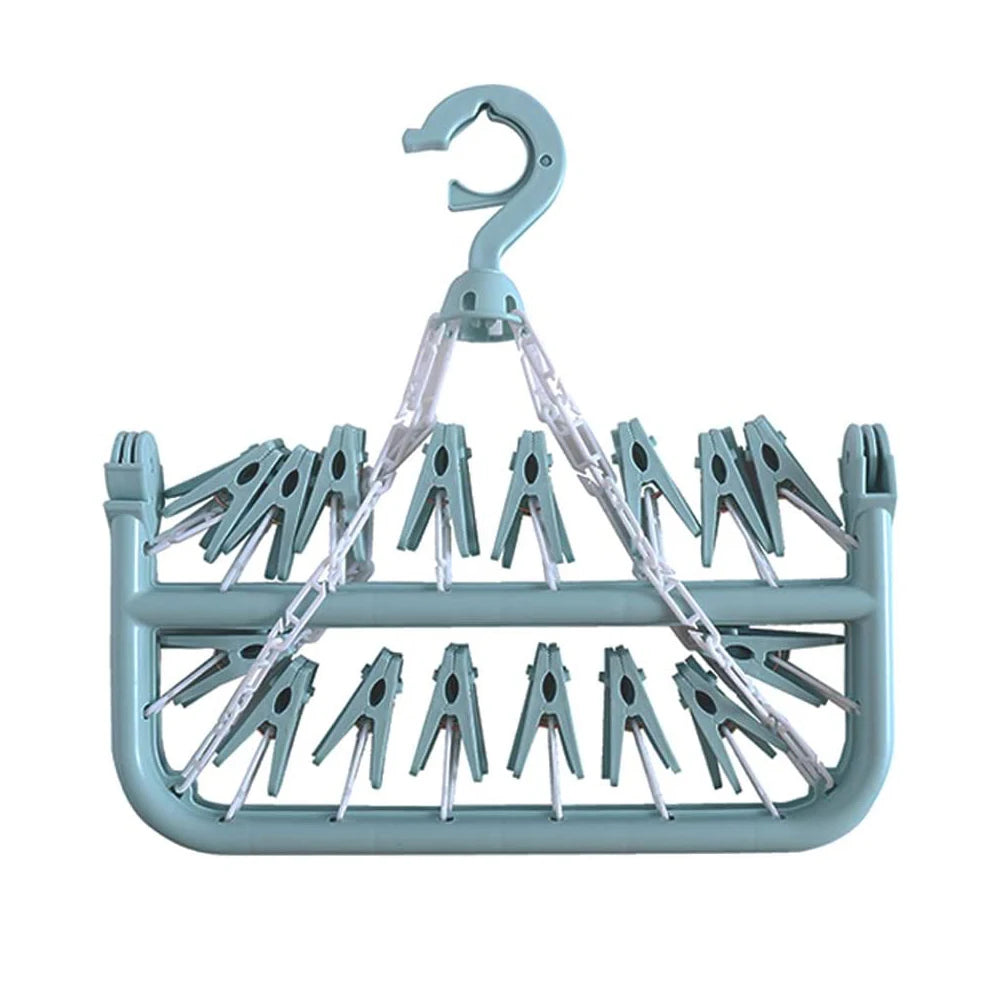 Foldable Laundry Drying Rack with 32 Clips