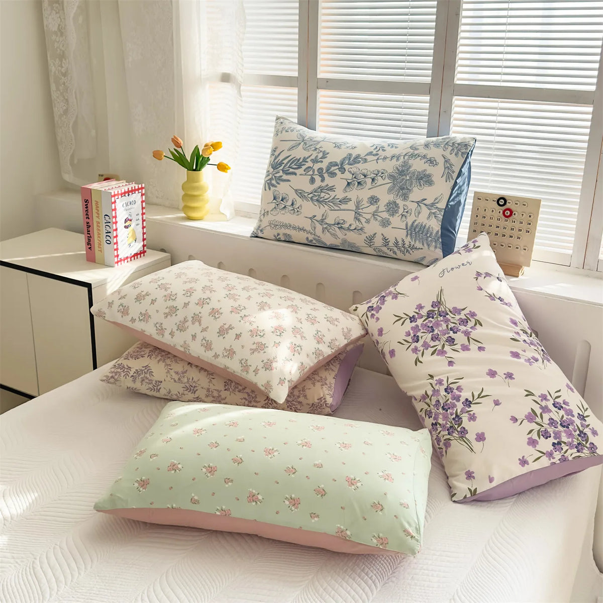 Floral Print Pillowcase Set – Soft Comfortable Cotton Feel